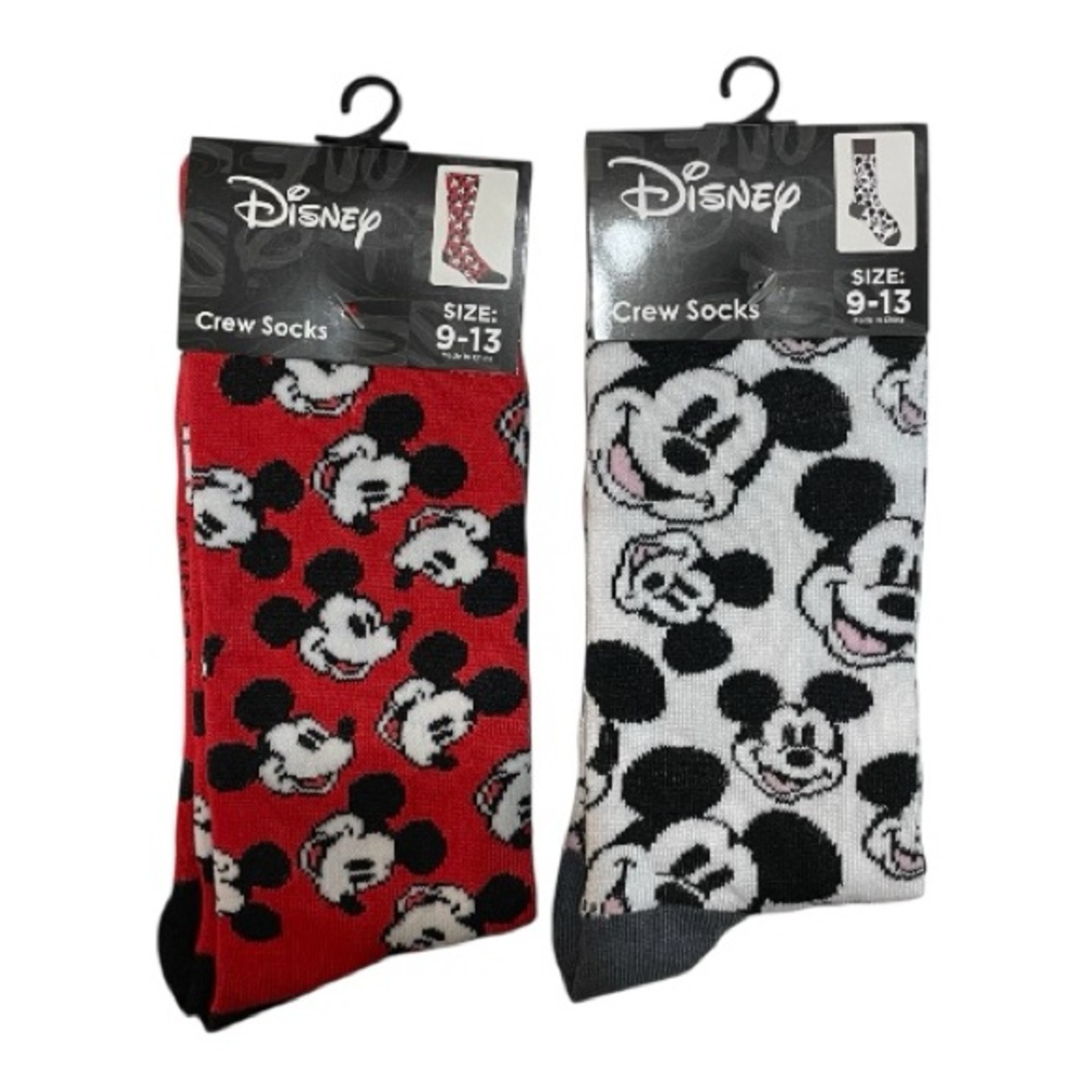Disney Mickey Mouse Socks Bundle • 2 Pairs • NWT • Size 9–13